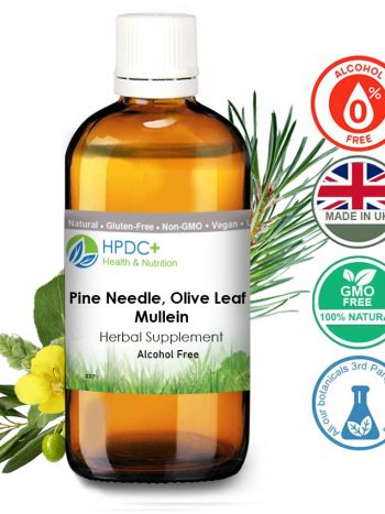 Pine Needles, Olive Leaf & Mullein Alcohol Free Tincture Natural Immune & Respiratory Defence