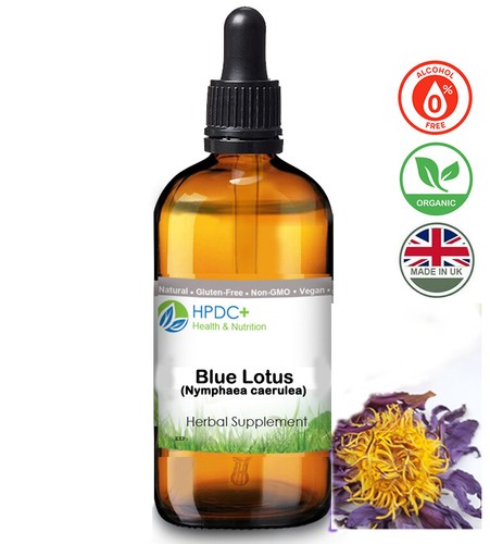 s-l500 Blue Lotus Organic Tincture Natural Calm, Relaxation & Stress Relief (Alcohol Free)